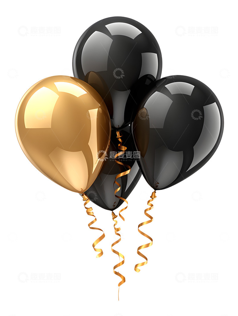 高清大图下载【趣麦麦图】黑色星期五卡通气球电商