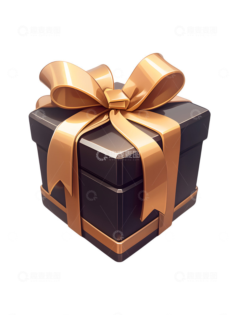 高清大图下载【趣麦麦图】卡通黑色礼盒礼物礼品