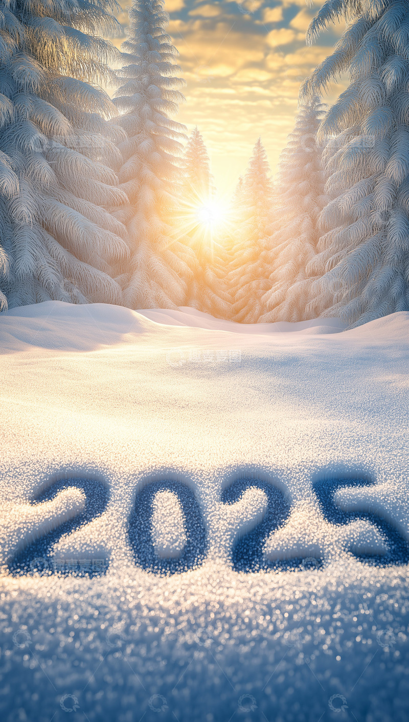 2025新年雪地数字