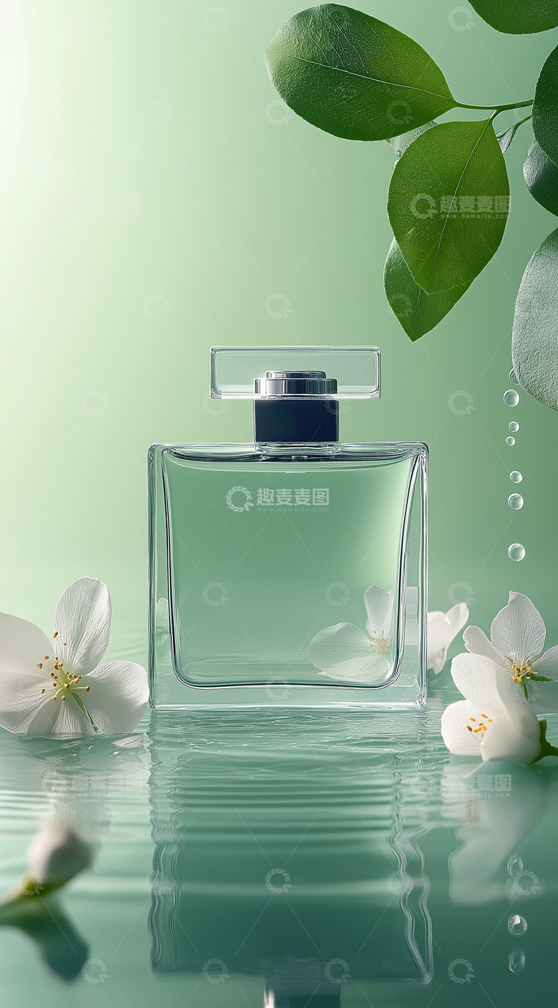 高清大图下载【趣麦麦图】香水 绿色氛围摄影