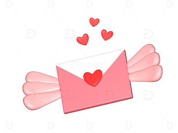 粉色爱心飞信封主题