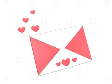 爱心折叠信封主题