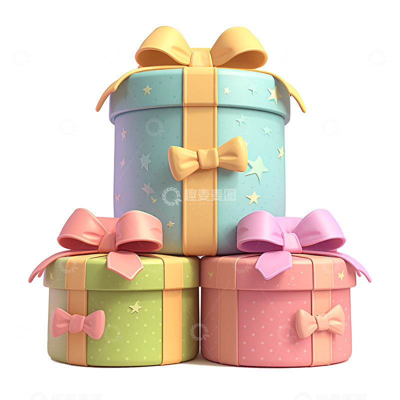 高清大图下载【趣麦麦图】卡通简约三个礼物盒
