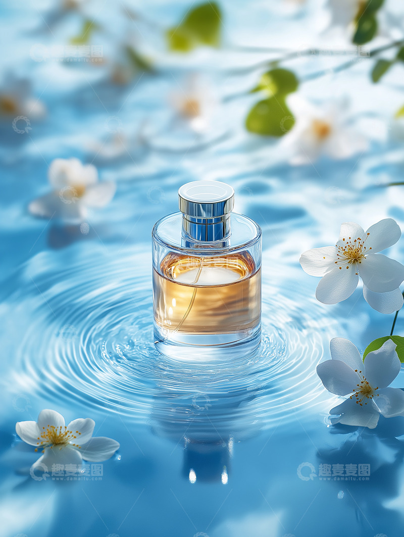 高清大图下载【趣麦麦图】香水蓝色氛围感摄影