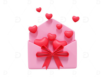 爱心信封粉红色桃心信笺信封蝴蝶结