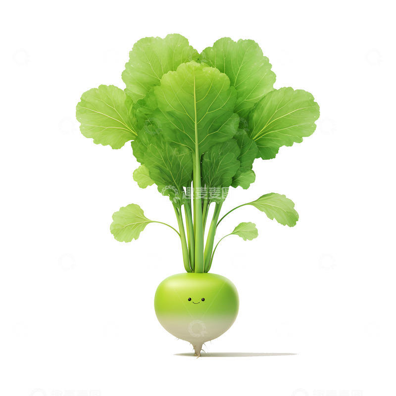 高清大图下载【趣麦麦图】卡通简约一个绿萝卜
