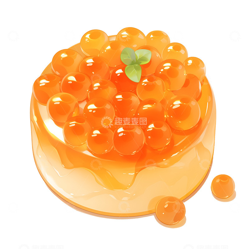 高清大图下载【趣麦麦图】卡通简约珍珠果冻面包