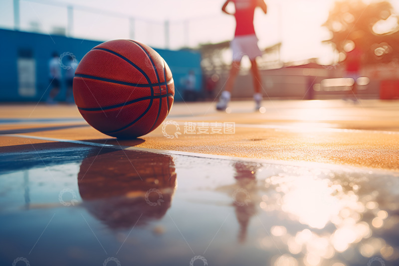 高清大图下载【趣麦麦图】篮球场上的篮球