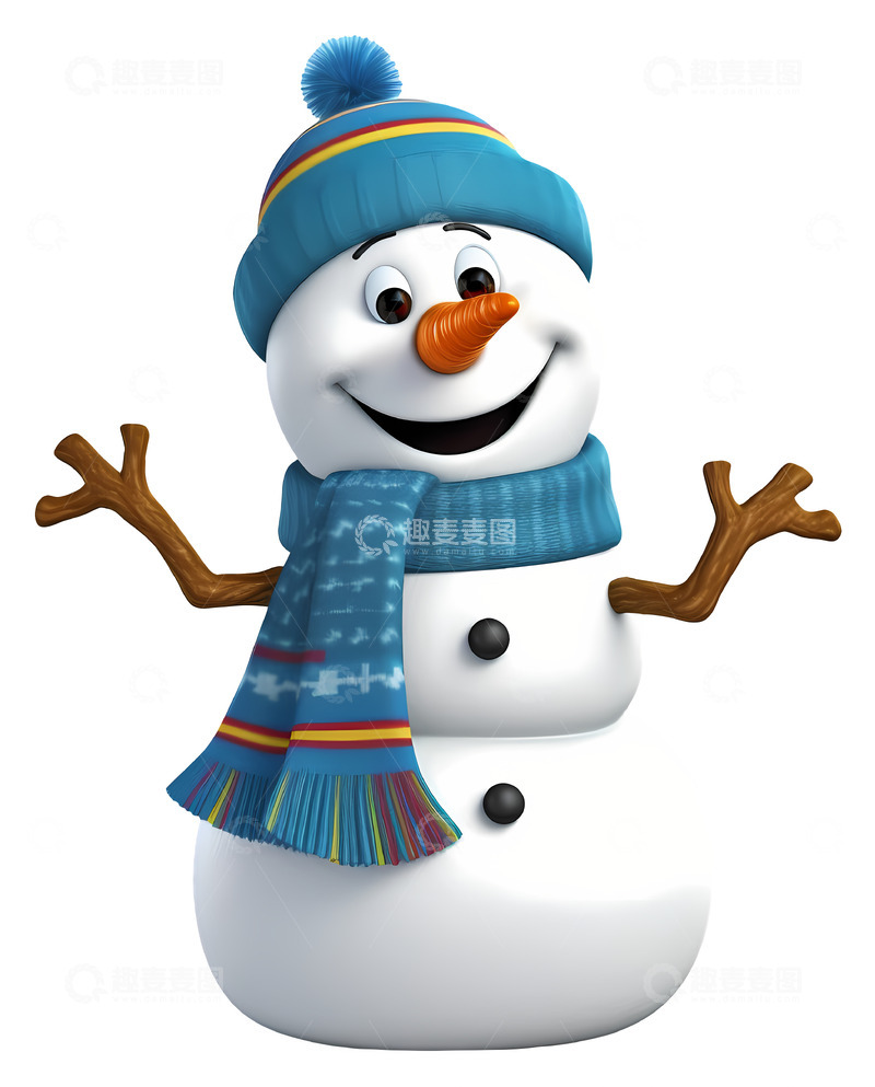 高清大图下载【趣麦麦图】圣诞冬天雪人素材