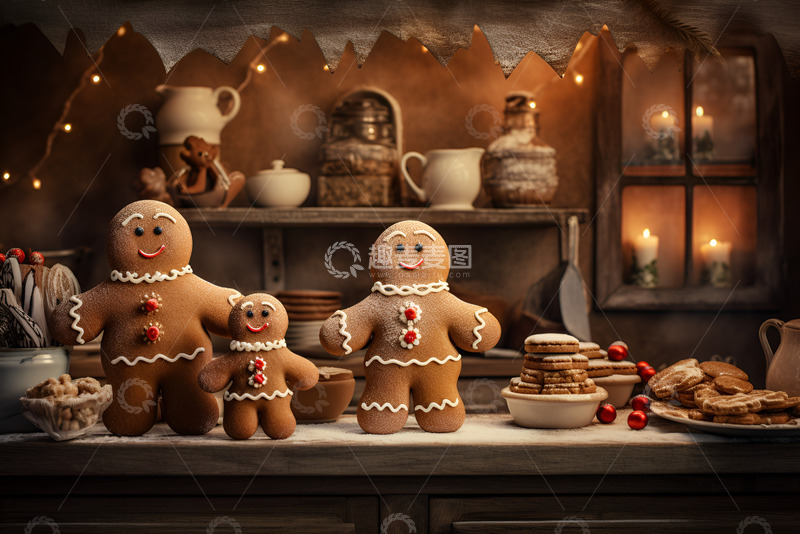 高清大图下载【趣麦麦图】圣诞节姜饼人