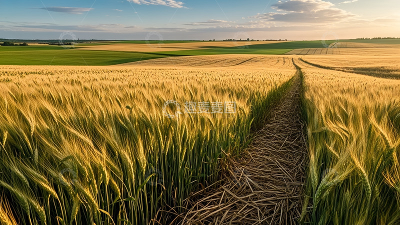高清大图下载【趣麦麦图】一望无际的麦田
