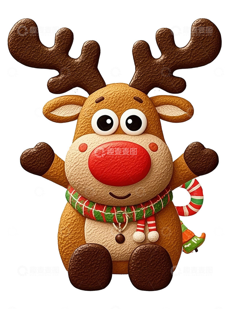高清大图下载【趣麦麦图】圣诞卡通麋鹿驯鹿