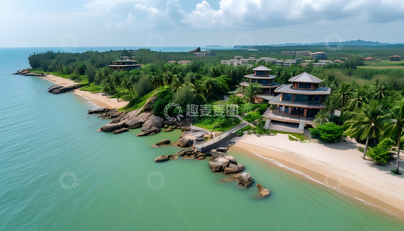 高清大图下载【趣麦麦图】海边美丽的别墅