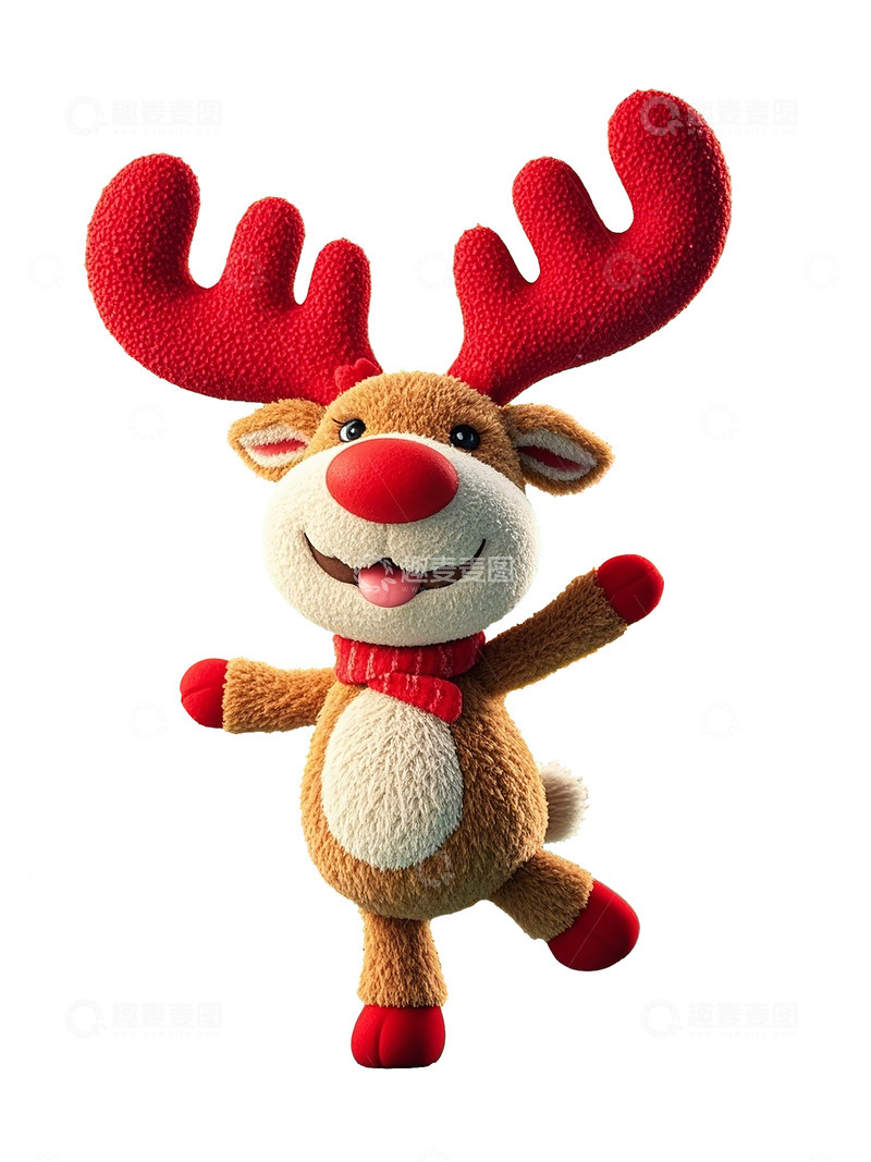 高清大图下载【趣麦麦图】圣诞节毛绒玩偶驯鹿麋鹿
