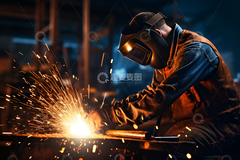 高清大图下载【趣麦麦图】正在电焊的师傅