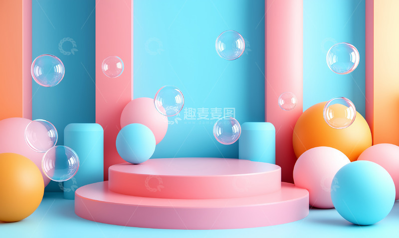 高清大图下载【趣麦麦图】3d电商背景