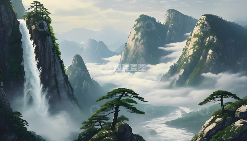 高清大图下载【趣麦麦图】云雾缭绕的大山雾