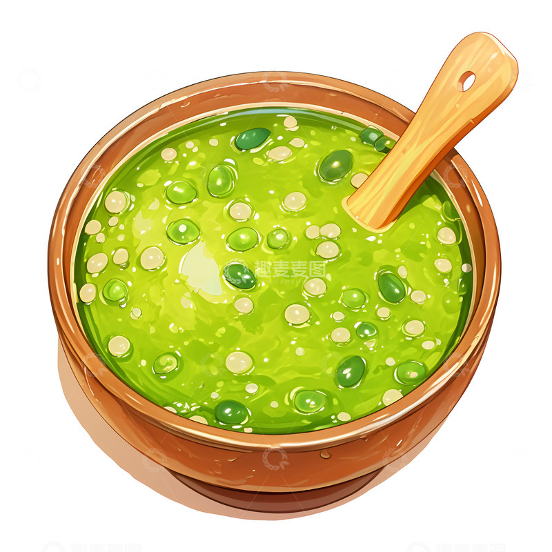 高清大图下载【趣麦麦图】卡通简约一碗绿豆汤