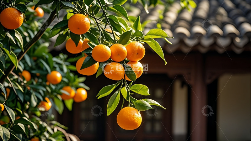高清大图下载【趣麦麦图】一串黄黄的橘子