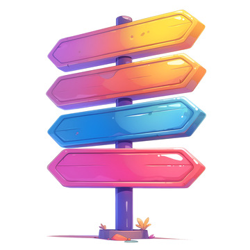 卡通简约木质指示牌