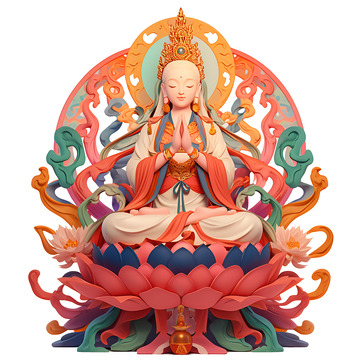 卡通简约观音雕像