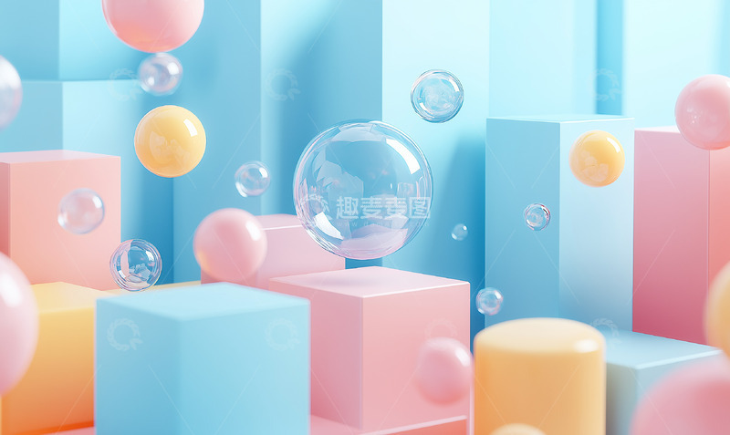 高清大图下载【趣麦麦图】3d立体电商背景