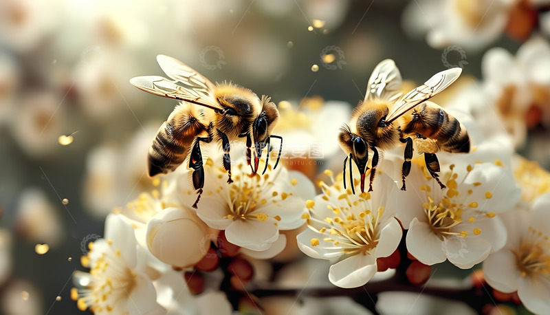 两只小蜜蜂采蜜