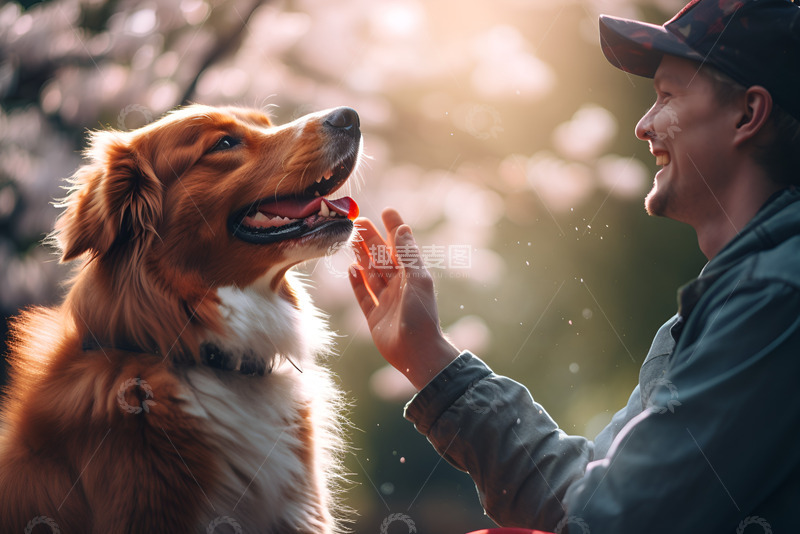 高清大图下载【趣麦麦图】宠物犬和主人