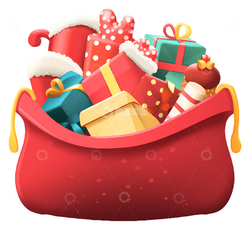 高清大图下载【趣麦麦图】圣诞节礼物福袋
