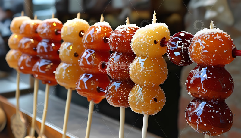高清大图下载【趣麦麦图】好吃的糖葫芦黄色