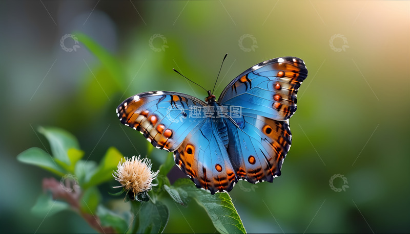 高清大图下载【趣麦麦图】一只蓝色的蝴蝶