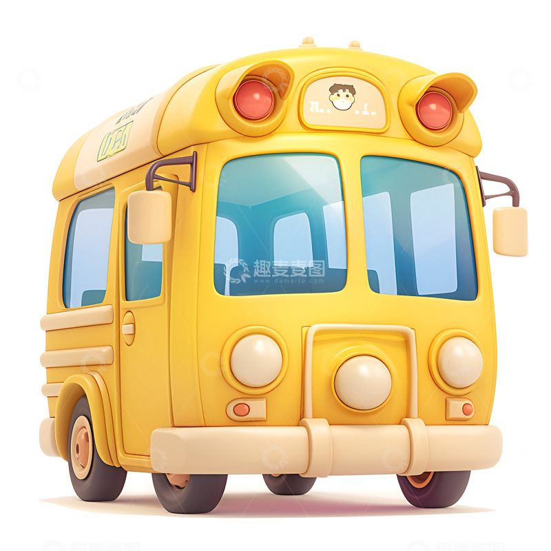 高清大图下载【趣麦麦图】卡通简约一辆校车