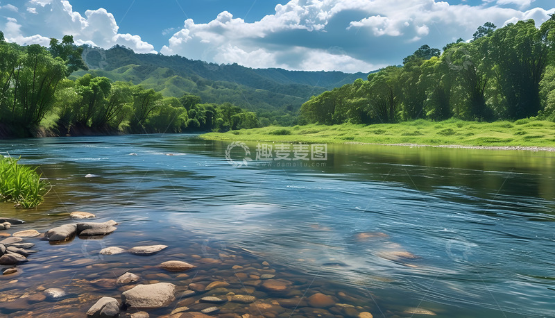 高清大图下载【趣麦麦图】蓝天白云大山