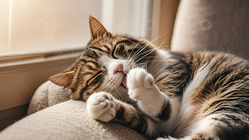 高清大图下载【趣麦麦图】睡着了的小猫