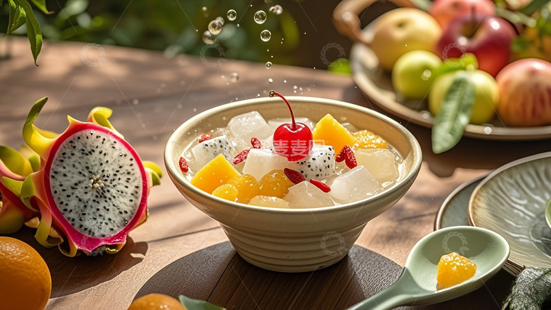 高清大图下载【趣麦麦图】美食火龙果樱桃