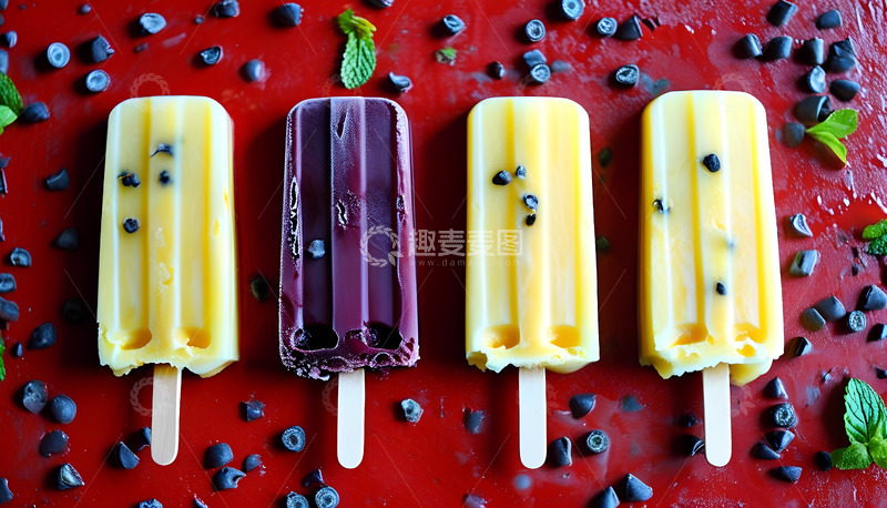 高清大图下载【趣麦麦图】雪糕黄色红色