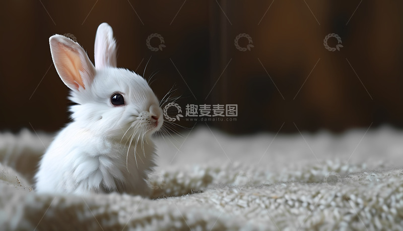 高清大图下载【趣麦麦图】一小只小白兔子