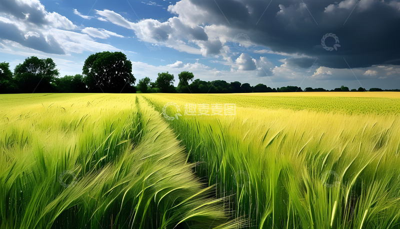 高清大图下载【趣麦麦图】乌云小麦天空