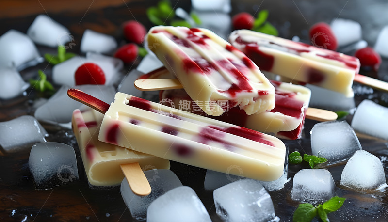 高清大图下载【趣麦麦图】冰块雪糕水果