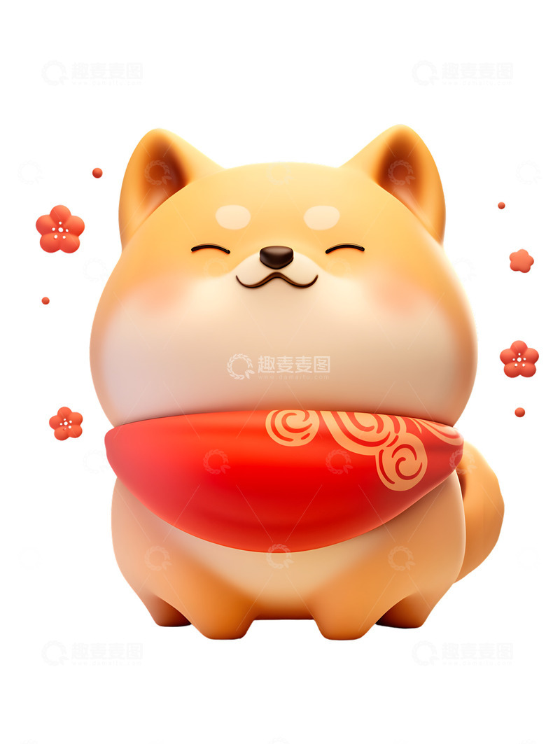 高清大图下载【趣麦麦图】过冬天的小狗狗卡通可爱