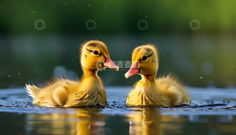 高清大图下载【趣麦麦图】小鸭子游泳好看