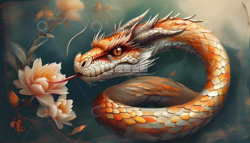 高清大图下载【趣麦麦图】黄色的大蛇