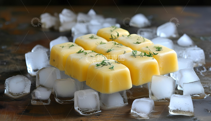 高清大图下载【趣麦麦图】冰块夏天雪糕