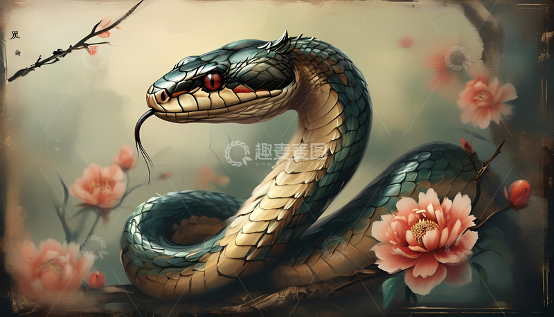 高清大图下载【趣麦麦图】灰色的大蛇