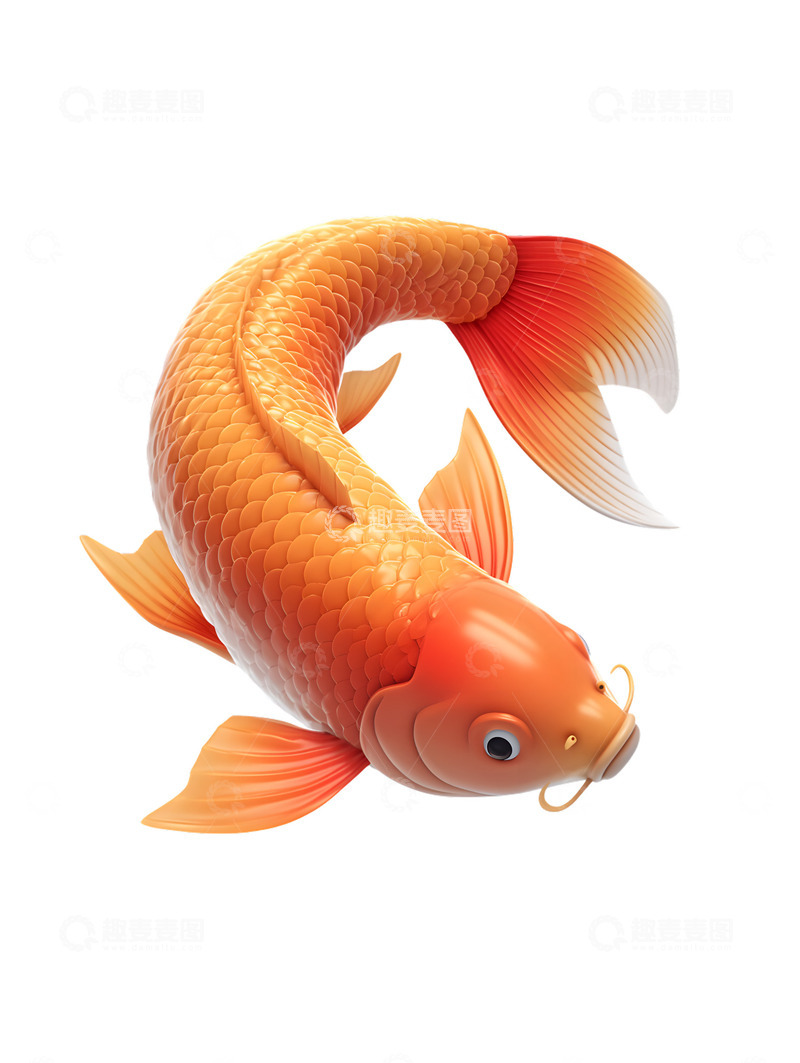 高清大图下载【趣麦麦图】卡通鲤鱼锦鲤