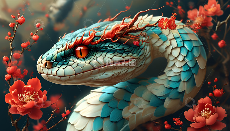 高清大图下载【趣麦麦图】花儿花朵大蛇