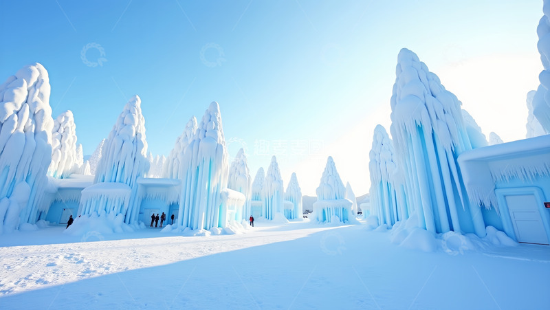 高清大图下载【趣麦麦图】冰雕冬天阳光
