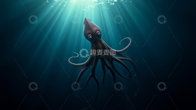 高清大图下载【趣麦麦图】八爪鱼海底水