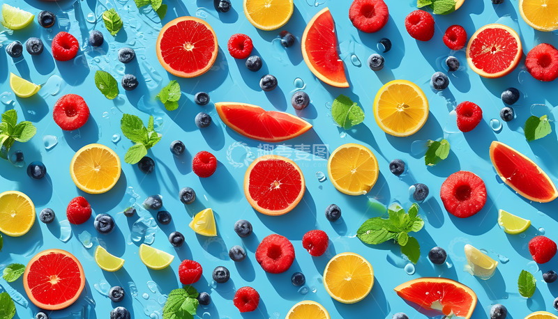 高清大图下载【趣麦麦图】西瓜橙子水果