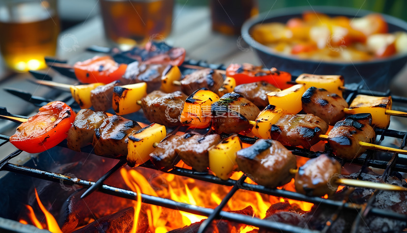 高清大图下载【趣麦麦图】炭火烧烤美味